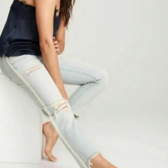 Abercrombie & Fitch Denim - Abercrombie & Fitch Ames Low Rise Slim Boyfriend Destroyed Jean Button Fly 27/4